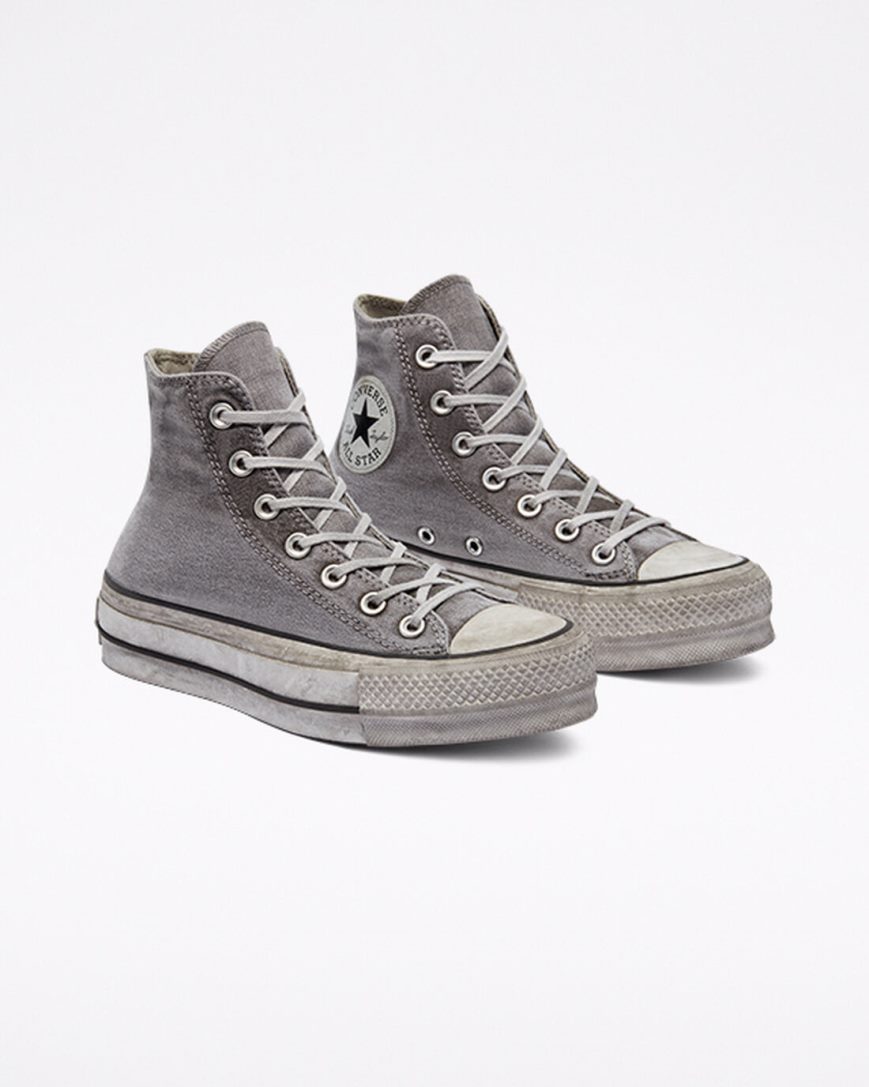 Topanky Na Platforme Converse Chuck Taylor All Star Lift Smoked Platene Vysoke Panske Siva Biele | SK ZWDFQ7